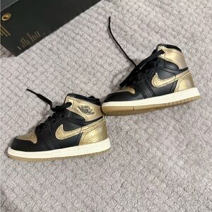 Nike Kids Black and Gold High-Top Sneakers